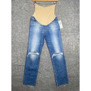 AG Adriano Goldschmied Maternity Jeans Size 29R High Rise Straight Crop